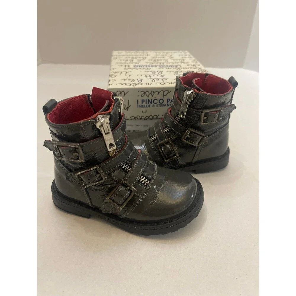 I Pinco Pallino Imelde & Stefano Cavalleri Toddler Boots Size 25 (8) Dark Gray